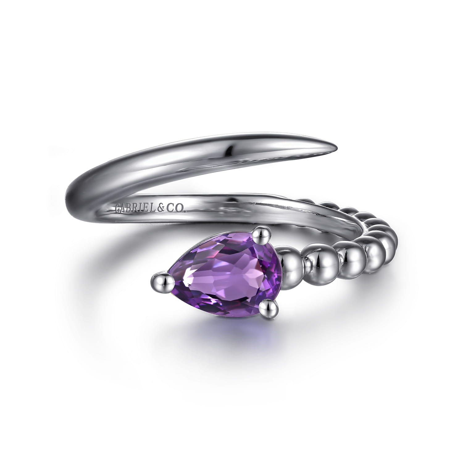 925 Sterling Silver Bujukan and Amethyst Bypass Ring - Shot 1