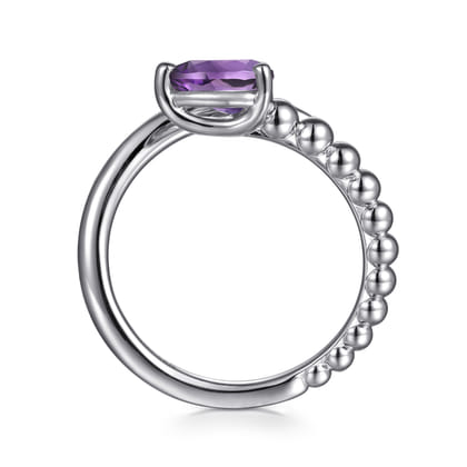 925 Sterling Silver Bujukan and Amethyst Bypass Ring