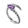 925 Sterling Silver Bujukan and Amethyst Bypass Ring