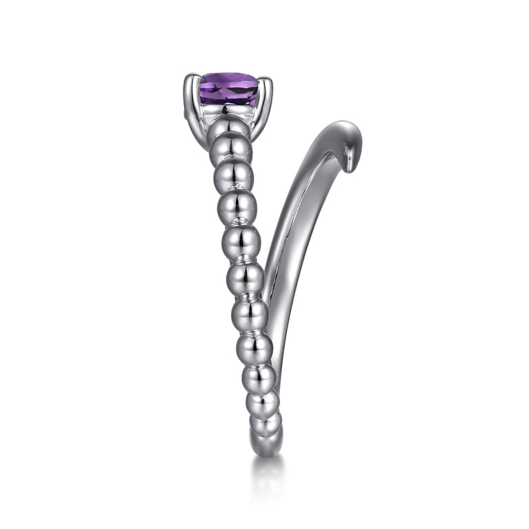 925 Sterling Silver Bujukan and Amethyst Bypass Ring - Shot 4