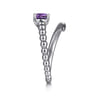 925 Sterling Silver Bujukan and Amethyst Bypass Ring