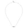 925 Sterling Silver Bujukan and Aquamarine Bypass Bar Necklace
