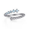 925 Sterling Silver Bujukan and Aquamarine Bypass Ring