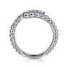 925 Sterling Silver Bujukan and Aquamarine Bypass Ring