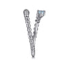 925 Sterling Silver Bujukan and Aquamarine Bypass Ring