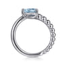 925 Sterling Silver Bujukan and Aquamarine Bypass Ring
