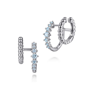 925 Sterling Silver Bujukan and Aquamarine Stuggies Earrings