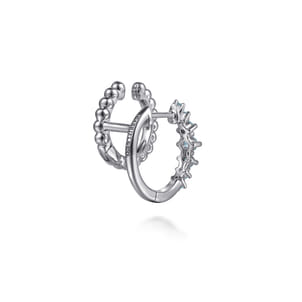 925 Sterling Silver Bujukan and Aquamarine Stuggies Earrings