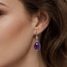 925 Sterling Silver Bujukan and Bezel Amethyst Drop Earrings