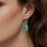 925 Sterling Silver Bujukan and Bezel Green Onyx Drop Earrings