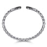 925 Sterling Silver Bujukan and Black Spinel Open Bangle Bracelet