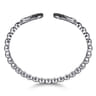 925 Sterling Silver Bujukan and Black Spinel Open Bangle Bracelet