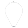 925 Sterling Silver Bujukan and Blue Topaz Bypass Bar Necklace