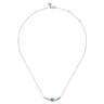 925 Sterling Silver Bujukan and Blue Topaz Bypass Bar Necklace