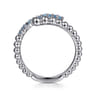 925 Sterling Silver Bujukan and Blue Topaz Bypass Ring