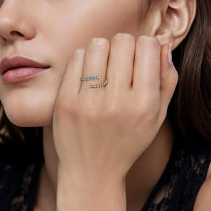 925 Sterling Silver Bujukan and Blue Topaz Bypass Ring