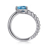 925 Sterling Silver Bujukan and Blue Topaz Bypass Ring