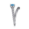 925 Sterling Silver Bujukan and Blue Topaz Bypass Ring