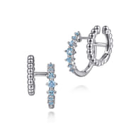 925 Sterling Silver Bujukan and Blue Topaz Stuggies Earrings