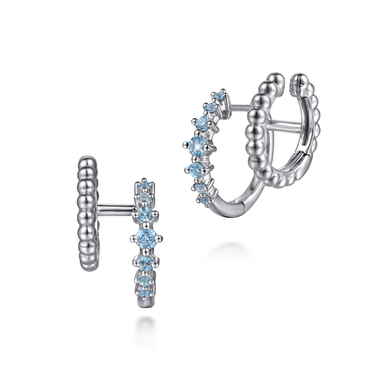 925 Sterling Silver Bujukan and Blue Topaz Stuggies Earrings - Shot 1