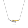 925 Sterling Silver Bujukan and Citrine Bypass Bar Necklace