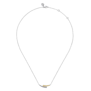 925 Sterling Silver Bujukan and Citrine Bypass Bar Necklace