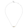 925 Sterling Silver Bujukan and Citrine Bypass Bar Necklace