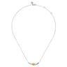 925 Sterling Silver Bujukan and Citrine Bypass Bar Necklace