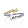 925 Sterling Silver Bujukan and Citrine Bypass Ring