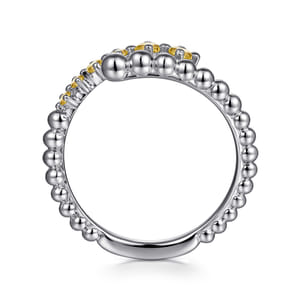 925 Sterling Silver Bujukan and Citrine Bypass Ring