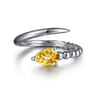 925 Sterling Silver Bujukan and Citrine Bypass Ring