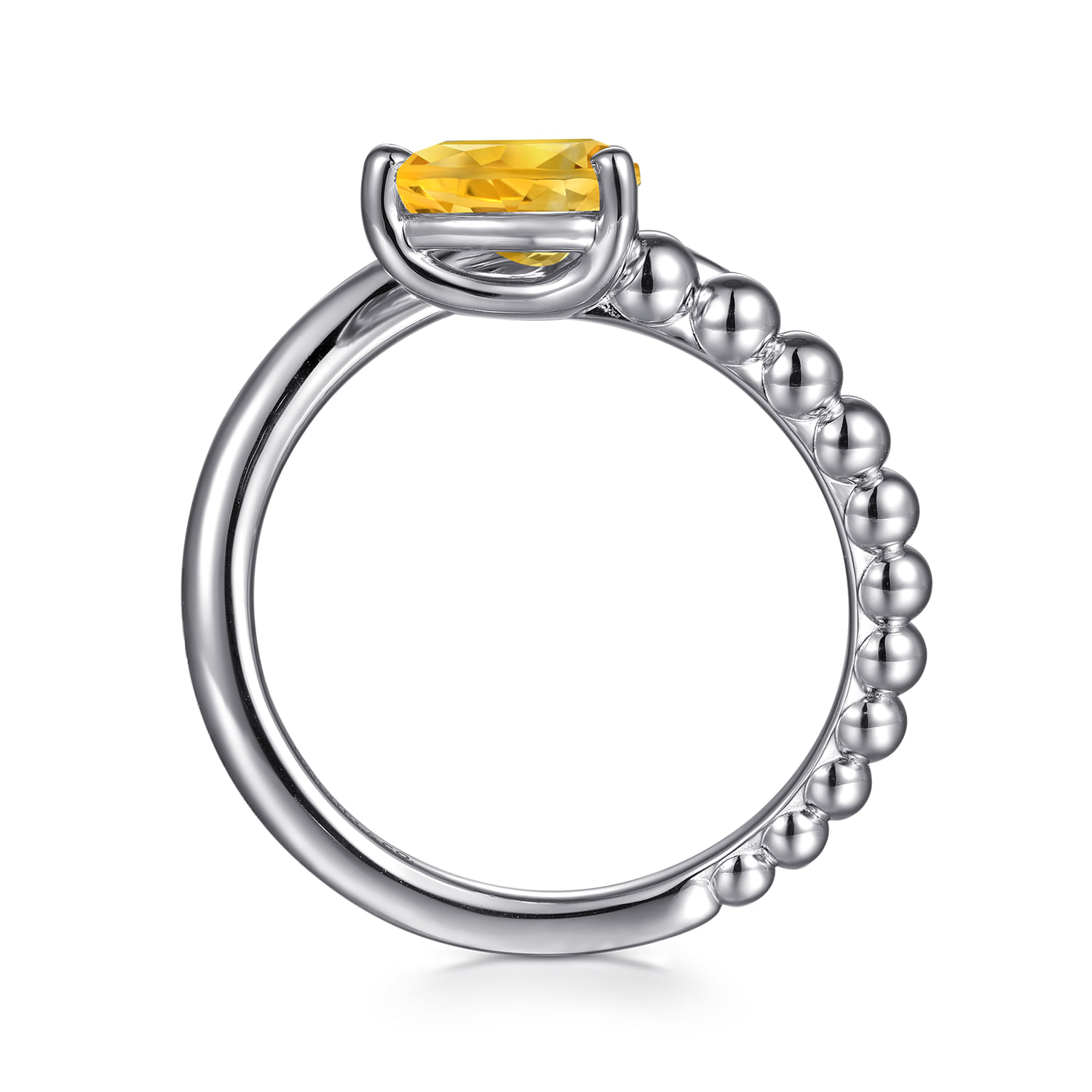 925 Sterling Silver Bujukan and Citrine Bypass Ring