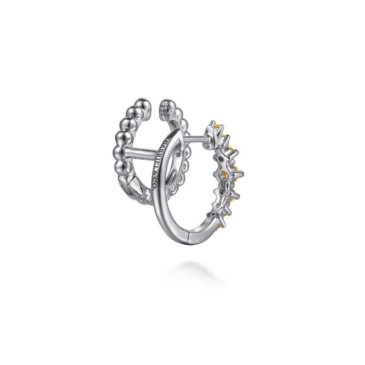 925 Sterling Silver Bujukan and Citrine Stuggies Earrings