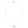 925 Sterling Silver Bujukan and Garnet Bypass Bar Necklace