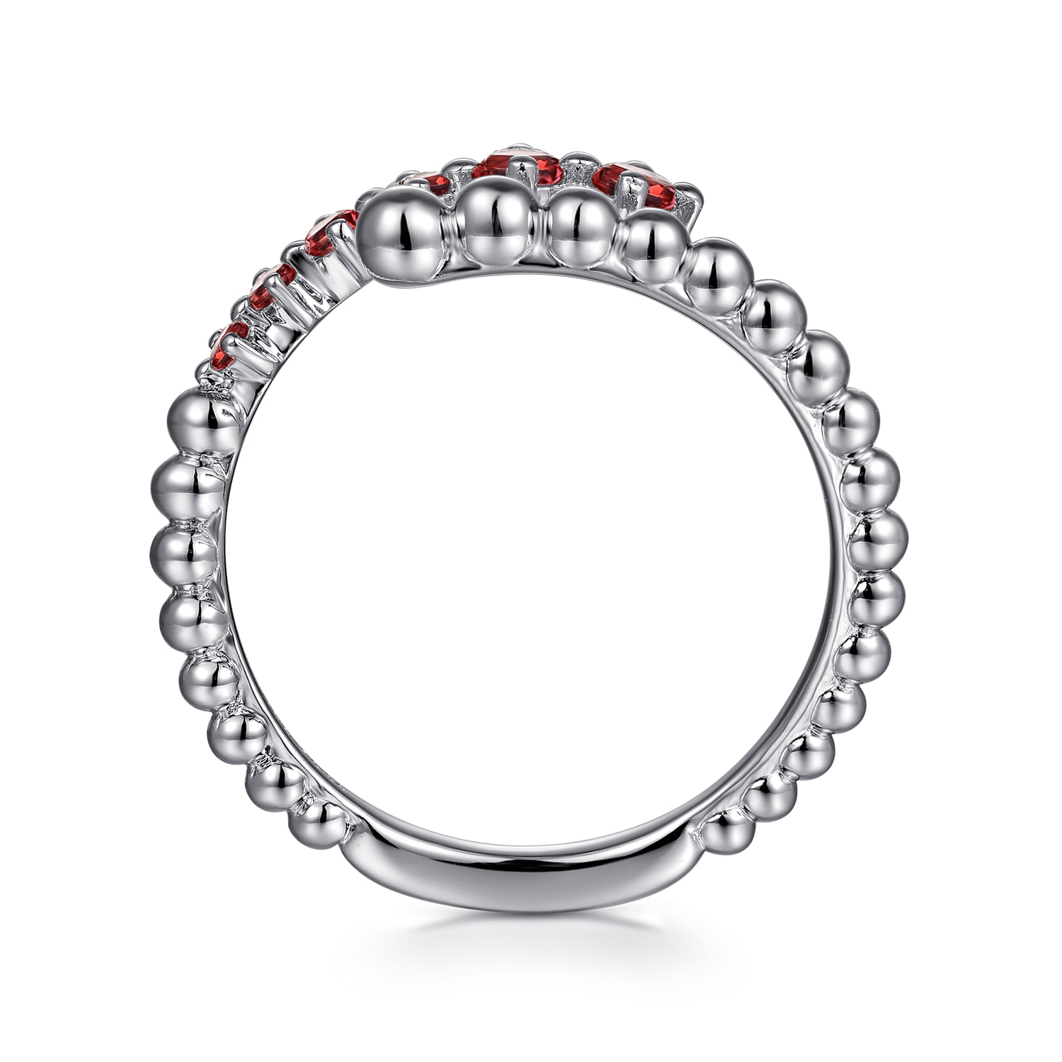 925 Sterling Silver Bujukan and Garnet Bypass Ring