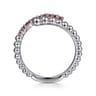 925 Sterling Silver Bujukan and Garnet Bypass Ring