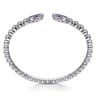 925 Sterling Silver Bujukan and Pear Shape Amethyst Split Bangle Bracelet