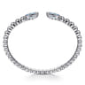 925 Sterling Silver Bujukan and Pear Shape Blue Topaz Split Bangle Bracelet