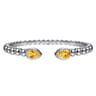 925 Sterling Silver Bujukan and Pear Shape Citrine Split Bangle Bracelet