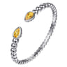 925 Sterling Silver Bujukan and Pear Shape Citrine Split Bangle Bracelet