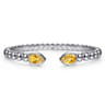 925 Sterling Silver Bujukan and Pear Shape Citrine Split Bangle Bracelet