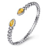 925 Sterling Silver Bujukan and Pear Shape Citrine Split Bangle Bracelet