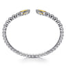 925 Sterling Silver Bujukan and Pear Shape Citrine Split Bangle Bracelet