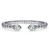 925 Sterling Silver Bujukan and Pear Shape Green Amethyst Split Bangle Bracelet