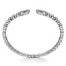 925 Sterling Silver Bujukan and Pear Shape Green Amethyst Split Bangle Bracelet