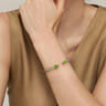 925 Sterling Silver Bujukan and Pear Shape Peridot Split Bangle Bracelet