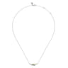 925 Sterling Silver Bujukan and Peridot Bypass Bar Necklace