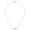 925 Sterling Silver Bujukan and Peridot Bypass Bar Necklace
