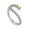 925 Sterling Silver Bujukan and Peridot Bypass Ring