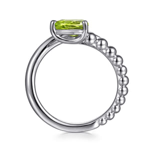 925 Sterling Silver Bujukan and Peridot Bypass Ring
